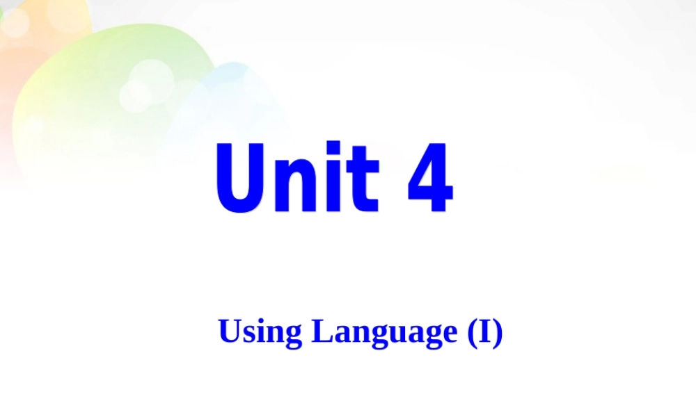 高中英语(Unit4 Pygmalion Reading,acting and writing)课件 新人教版选修8 课件