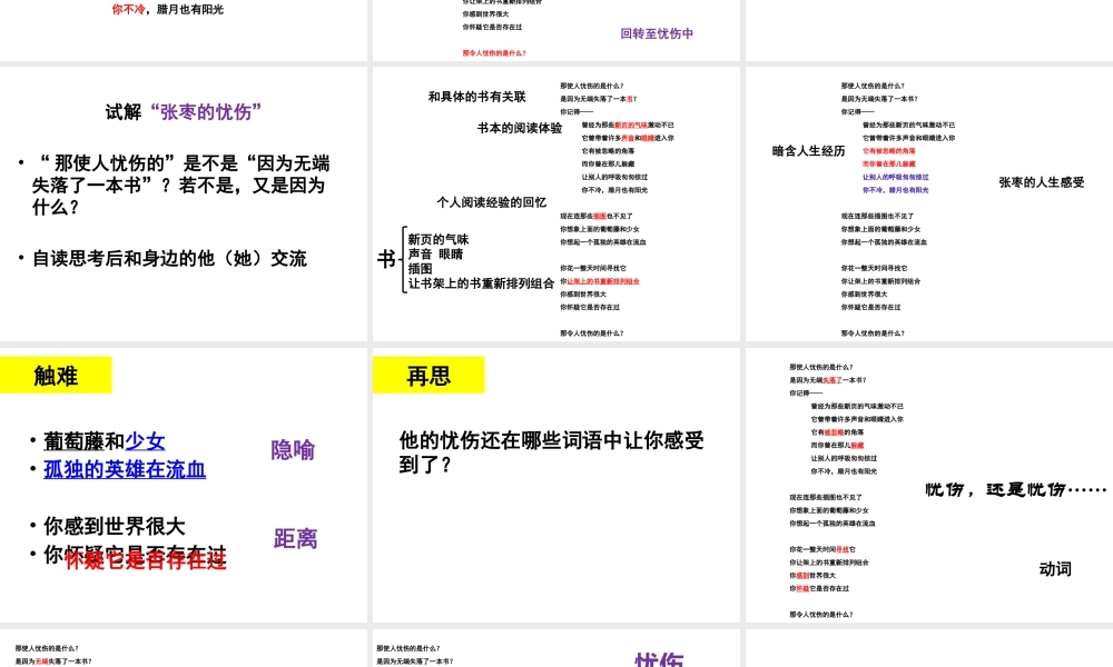 那使人忧伤的是什么？