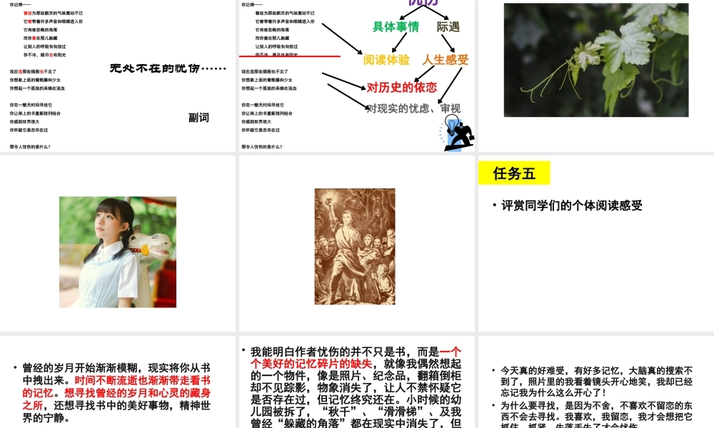 那使人忧伤的是什么？