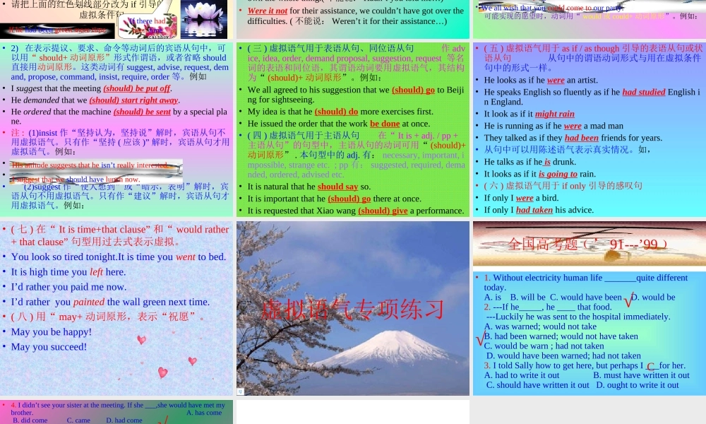 高中英语选修6Unit1 语法 虚拟语气课件