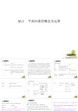 高考数学文一轮复习考案 5.1 平面向量的概念及运算课件  课件