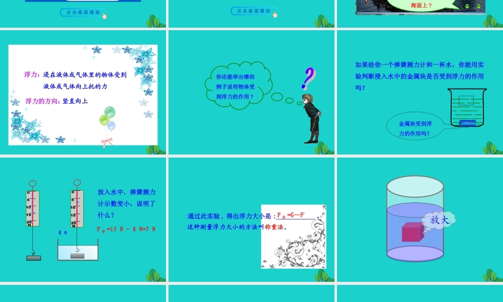 第1节 浮力课件 八年级物理下册 10.1 浮力课件+素材 (新版)新人教版 八年级物理下册 10.1 浮力课件+素材 (新版)新人教版-2