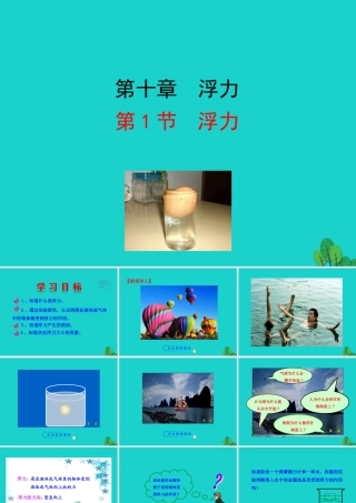 第1节 浮力课件 八年级物理下册 10.1 浮力课件+素材 (新版)新人教版 八年级物理下册 10.1 浮力课件+素材 (新版)新人教版-2