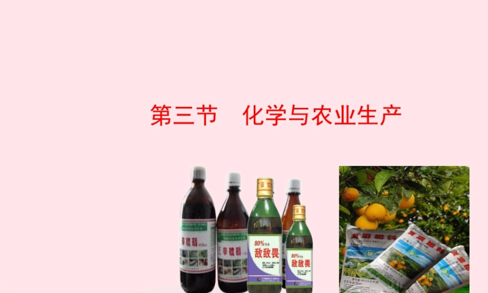 第三节  化学与农业生产课件 九年级化学下册 第十一单元 第三节 化学与农业生产课件 鲁教版