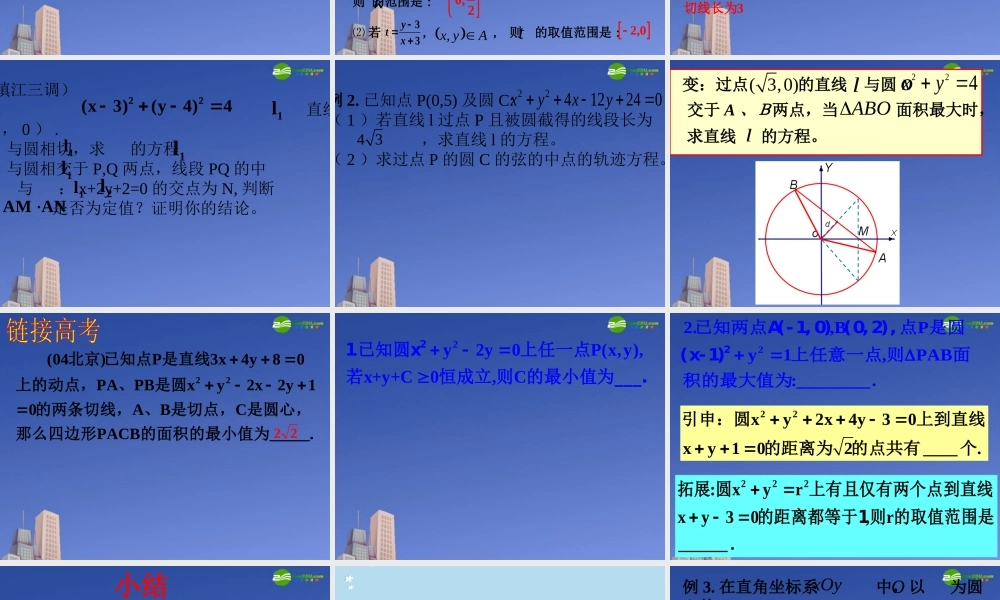 高中数学 直线与圆课件 苏教版必修2 课件