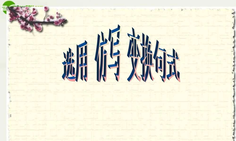 高考语文(变换句式和仿写句子)教学课件