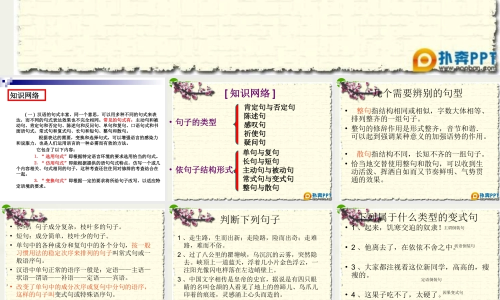 高考语文(变换句式和仿写句子)教学课件