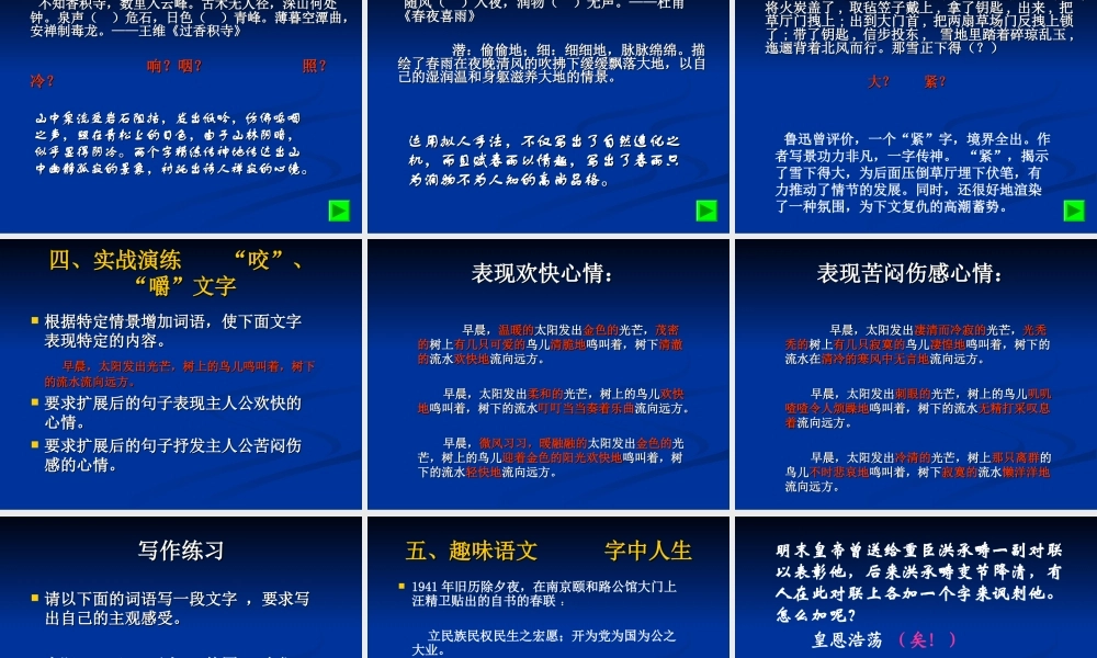 高考语文 咬文嚼字第二课时课件 新人教版 课件