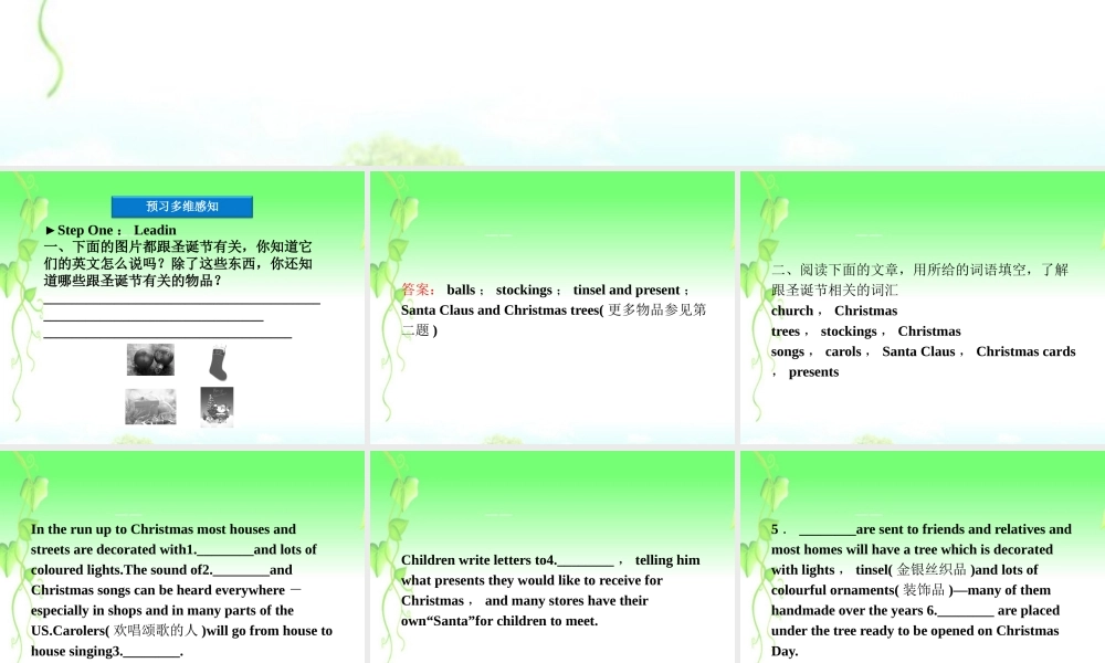 高中英语 Unit3 Celebration精品课件(3) 北师大版必修1 课件