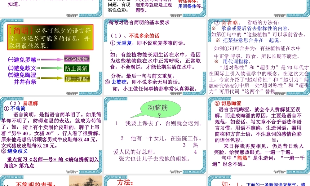 高考语文语言的简明、连贯、得体课件