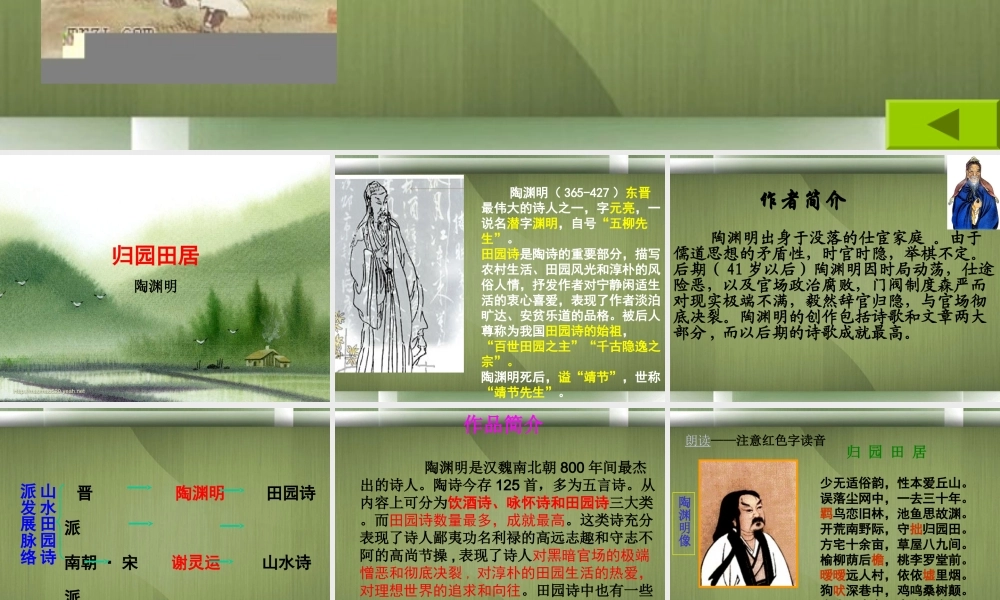 高一语文(归园田居)课件(2)新人教版 课件