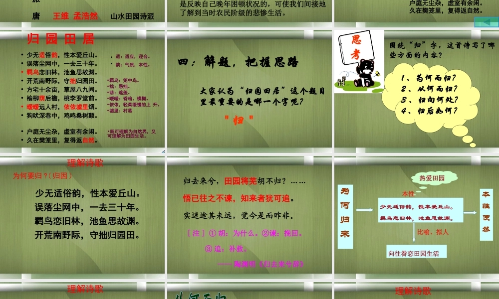 高一语文(归园田居)课件(2)新人教版 课件