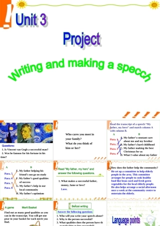 高中英语 Unit 3 project课件 牛津版选修11 课件