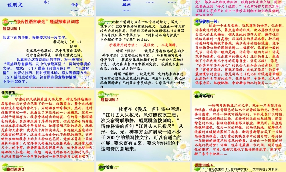 高考语文 综合性语言表达复习写作专题课件 新人教版 课件