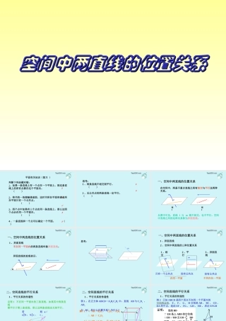 高二数学下学期空间直线 课件