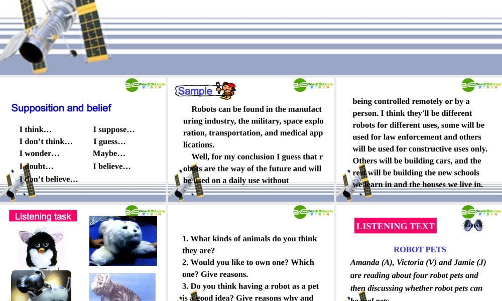 高三英语 Unit2-listening and writing 课件 新人教版选修7 课件
