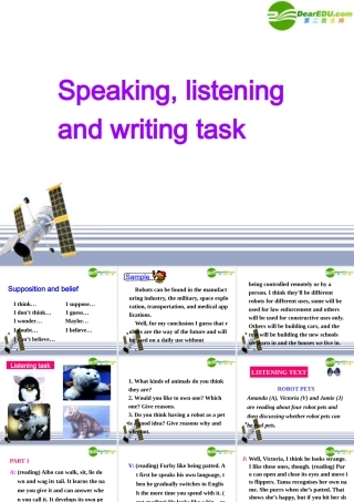 高三英语 Unit2-listening and writing 课件 新人教版选修7 课件