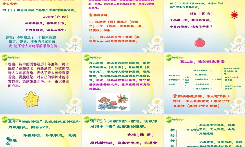 高考语文一轮复习 诗歌鉴赏指导课件 新人教版 课件