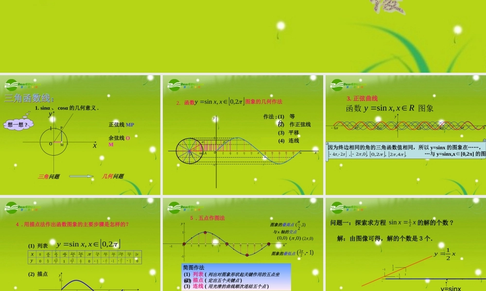 高中数学 正弦函数的图象课件 北师大版必修4 课件