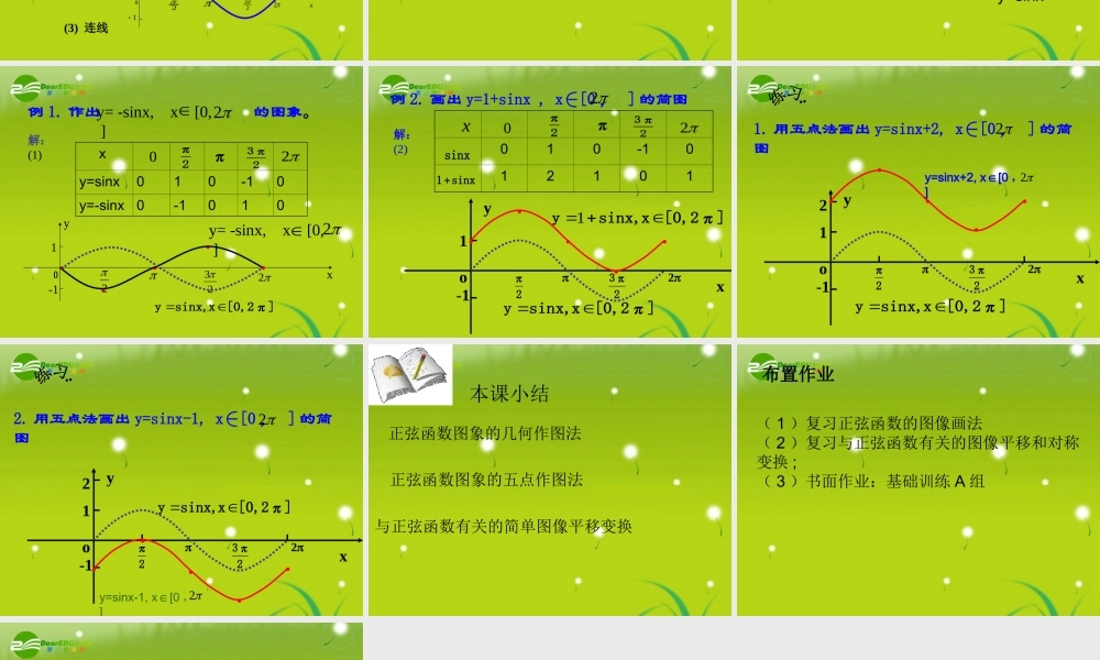 高中数学 正弦函数的图象课件 北师大版必修4 课件