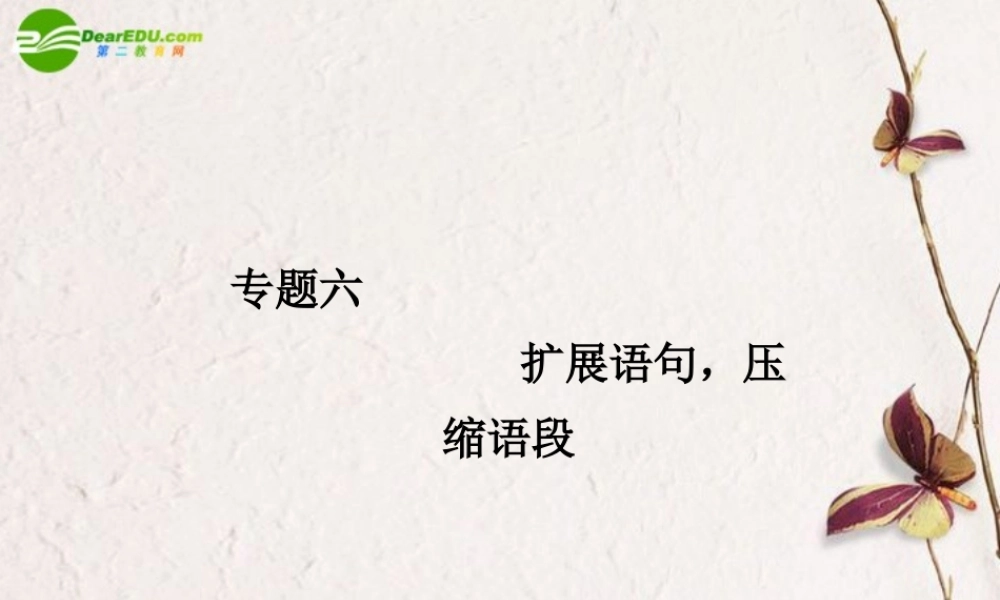 高三语文二轮 专题六 扩展语句 压缩语段精品课件 新人教版 课件