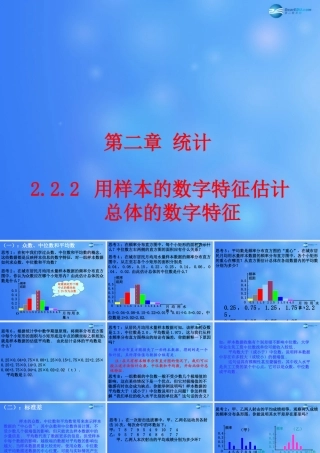 高中数学 222 用样本的数字特征估计总体的数字特征课堂教学课件2 新人教A版必修3 课件