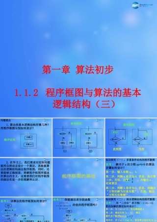 高中数学 112 程序框图与算法的基本逻辑结构课堂教学课件(三)新人教A版必修3 课件