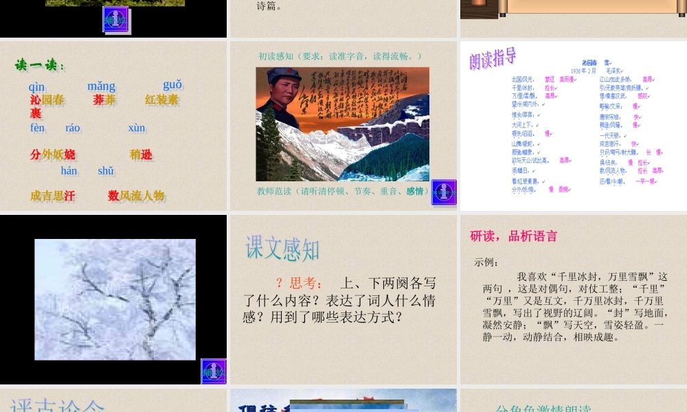 《沁园春雪》——侯红玲