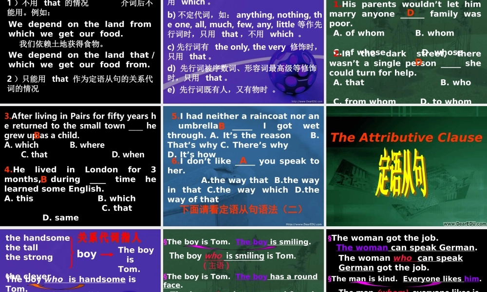 高考英语语法系列复习 定语从句一 新课标 人教版 试题