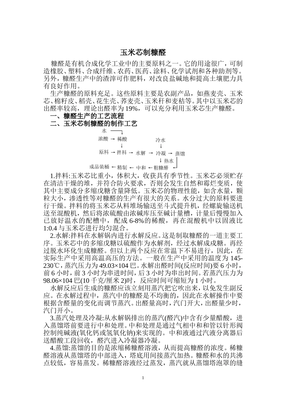 玉米芯制糠醛_第1页