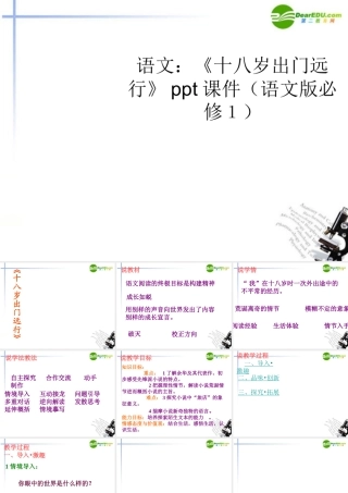 高中语文(十八岁出门远行)课件 语文版必修1 课件