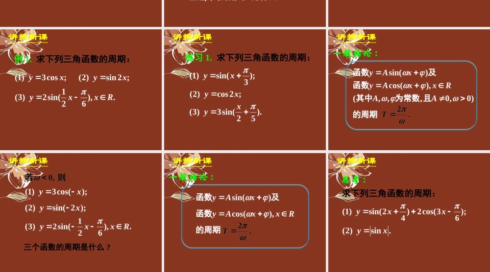 高中数学 142正弦函数、余弦函数的性质课件 新人教A版必修4 课件