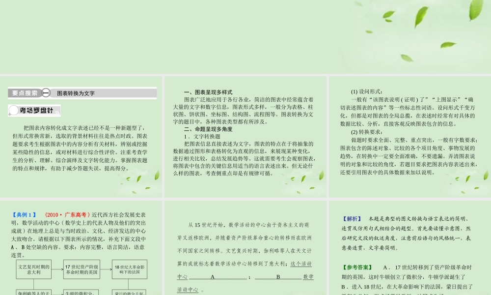 高考语文总复习 专题十四 图文转换精品课件 新人教版 课件