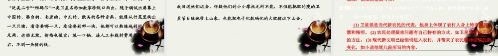高考语文二轮复习考点突破第一篇 啃下高三备考的硬骨头 三、小说阅读 第四节 探究类考题破解课件