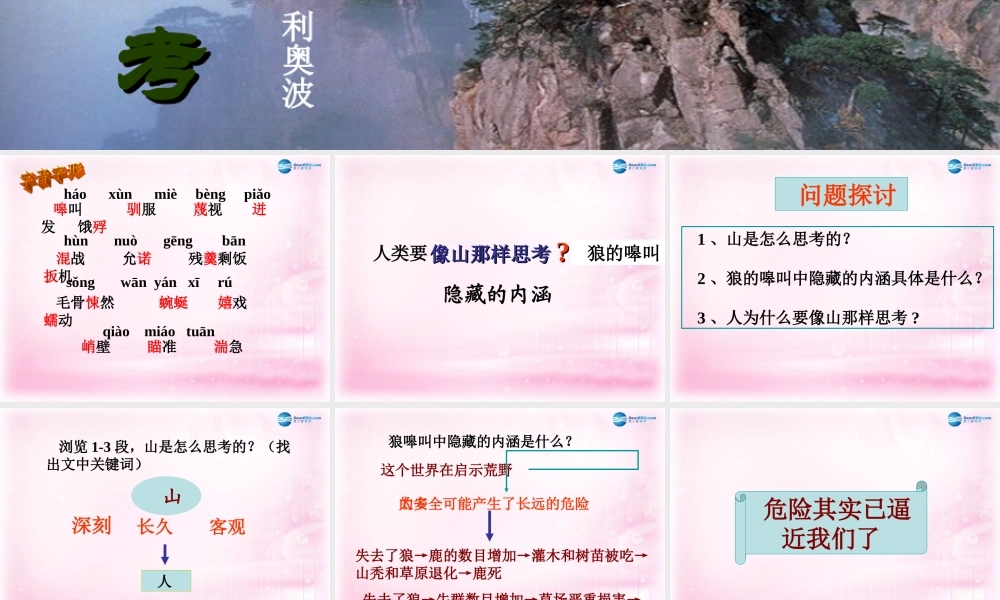 高中语文 第四专题 像山那样思考课件 苏教版必修2 课件