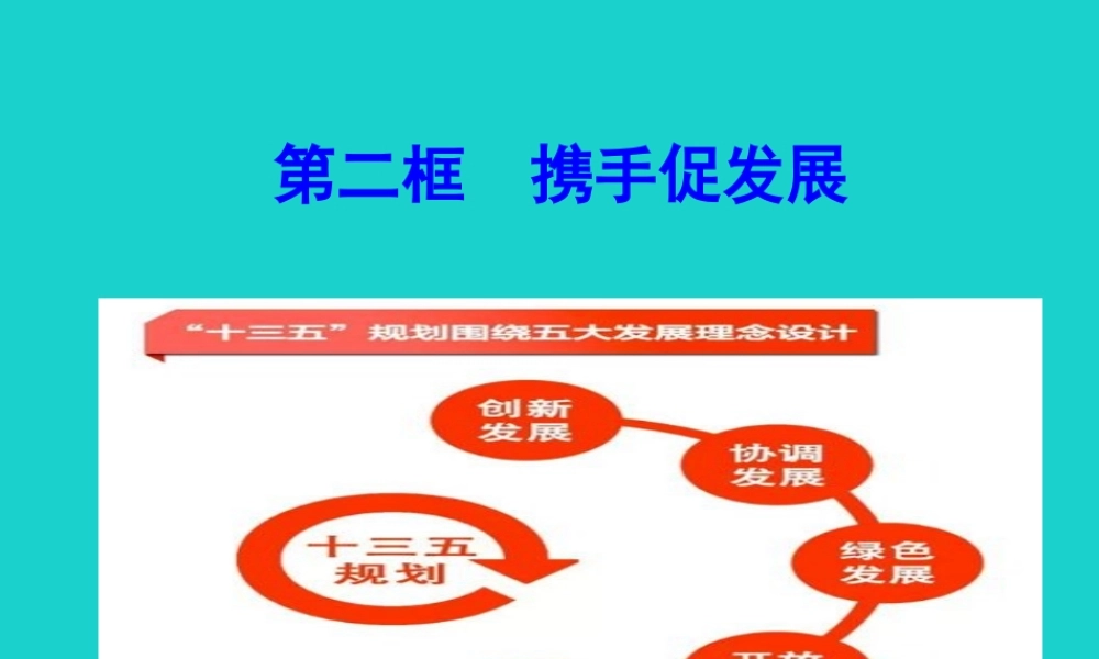 第二框  携手促发展课件 九年级道德与法治下册 第二单元 世界舞台上的中国 第四课 与世界共发展 第2框 携手促发展课件+素材 新人教版