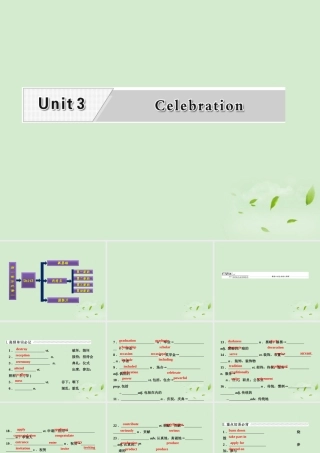 高考英语一轮复习 UUnit3 Celebration课件 北师大版必修1 课件