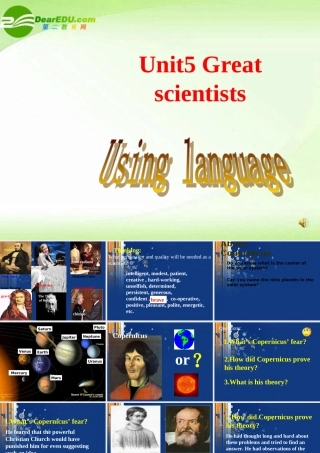 高中英语 Unit1 Using language课件 新人教版必修5 课件