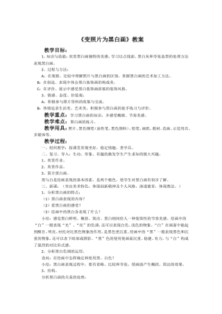《变照片为黑白画》教案