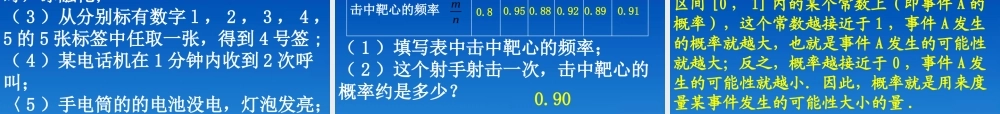 高中数学 311随机事件的概率课件 新人教版必修3 课件