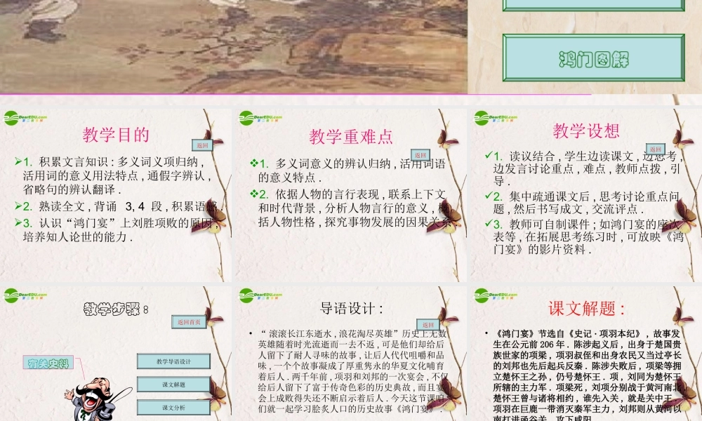 高中语文 第四专题(鸿门宴)课件 苏教版必修3