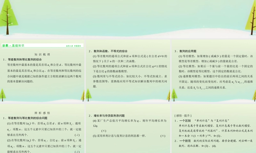 高考数学总复习 第5讲 数列的综合应用课件