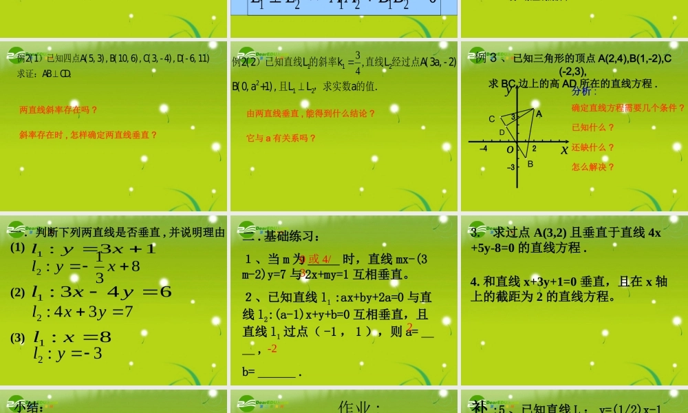 高中数学 213 两直线的位置关系课件2 苏教版必修3 课件