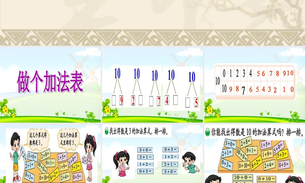 《做个加法表》