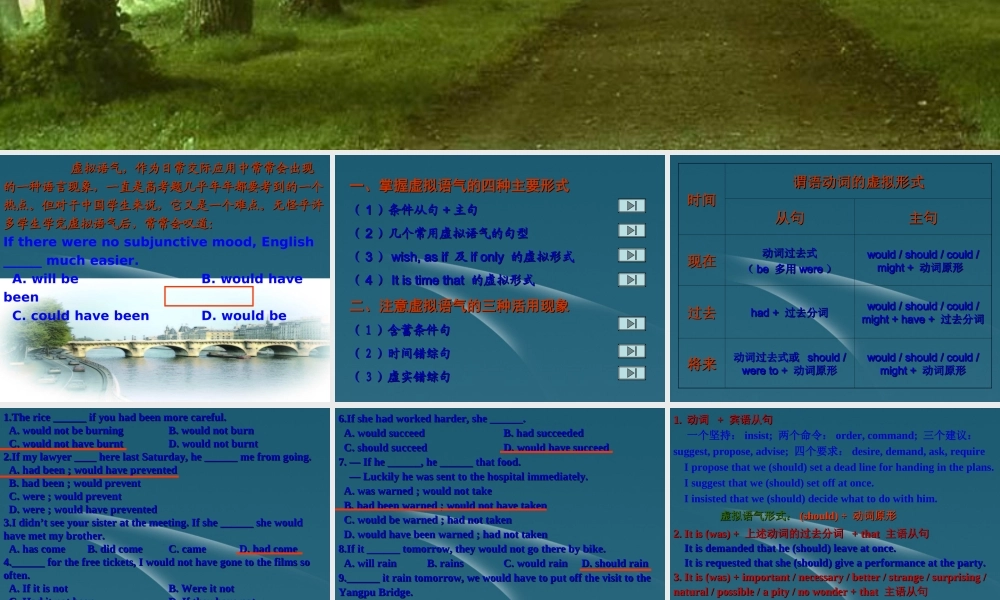 高三英语(高考英语语法：虚拟语气)课件