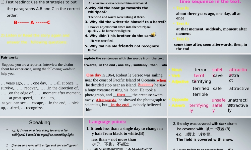 高中英语 Unit7 lesson4 sea stories-课件2 北师大版必修3 课件