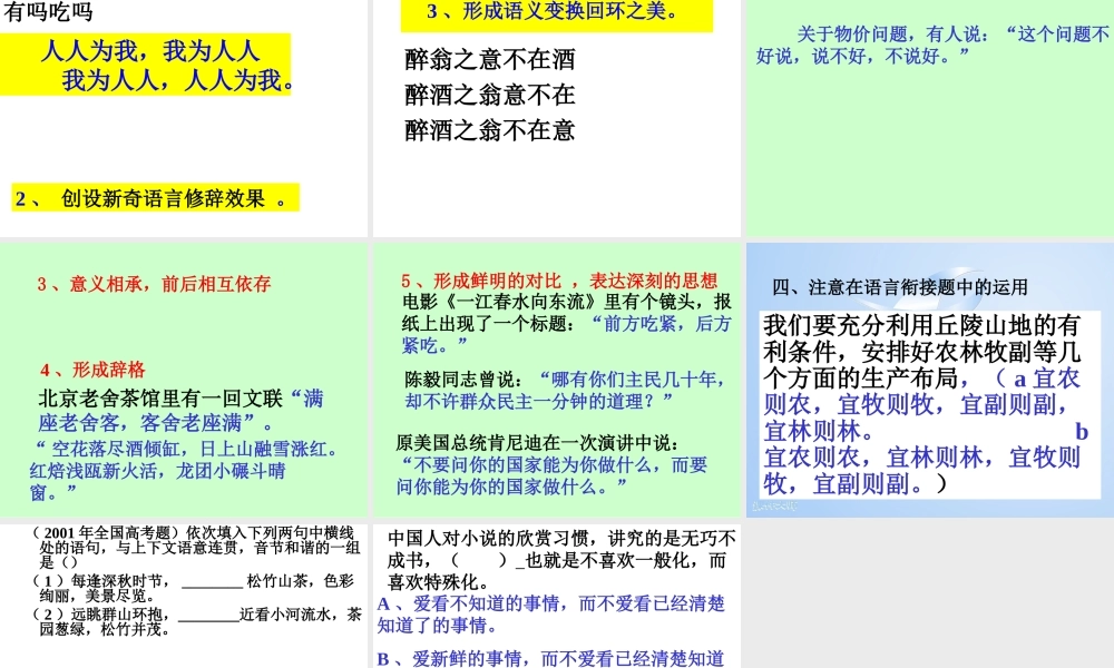 高中语文为表达而变语言之 法 课件3 苏教版 选修3 课件