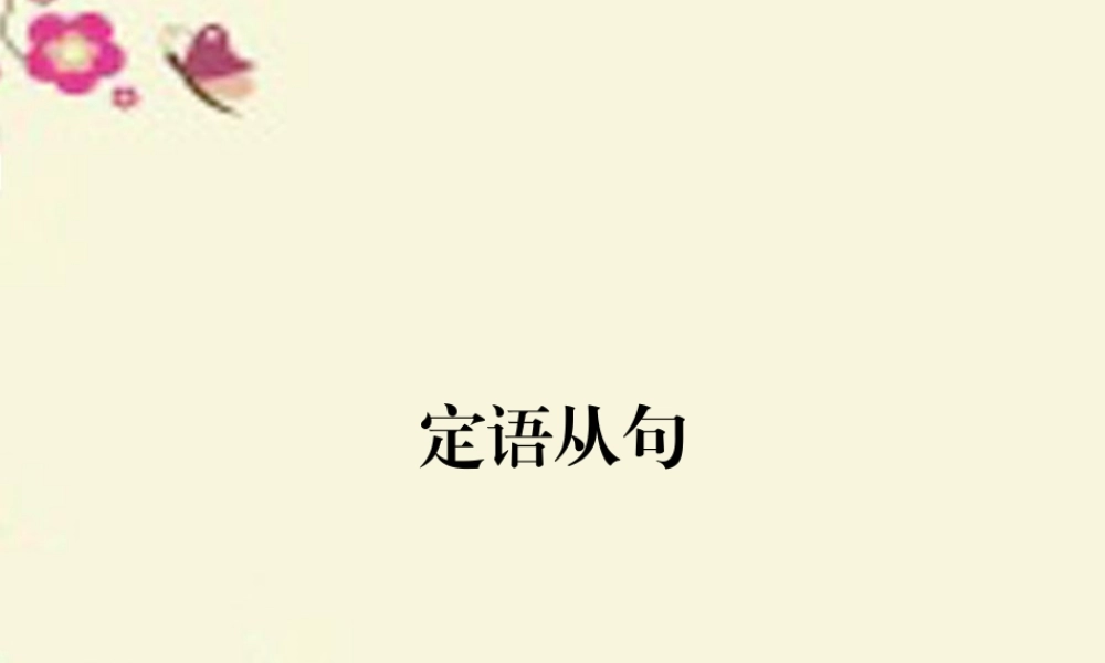 高考英语总复习 语法专项 定语从句课件 新人教版 课件