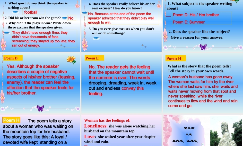 高二英语Unit2 Poems Reading课件