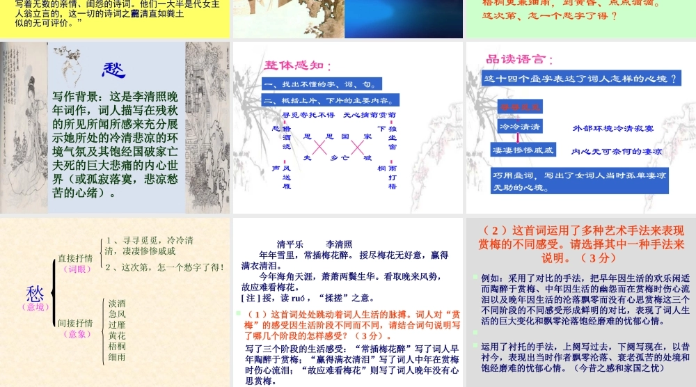 高二语文课件才女与美神 走近李清照 课件